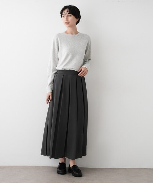 Dessin（デッサン）の「【洗える】ボックスプリーツスカート（スカート・レディース・ブラック/チャコールグレー/ダークウッド・01/02/03）」の14枚目の写真