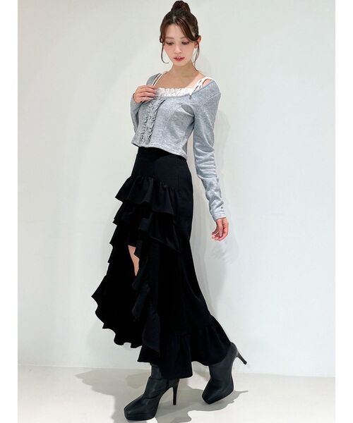 1080★ ボリュームスカート白 moment+｜ハイウエストボリュームフレアスカート | Rakuten Fashion