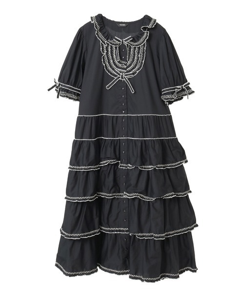 ピンクハウス　フローラルテープ使いワンピース セール】フローラルテープ使いワンピース（ワンピース）｜PINK HOUSE