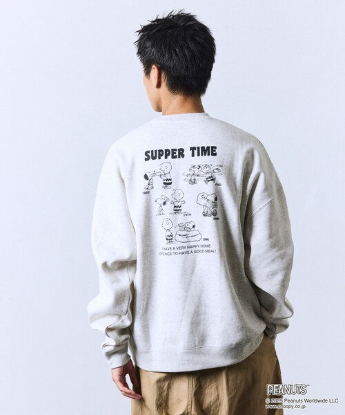 FREAK'S STORE(フリークスストア)の「限定展開 PEANUTS/ピーナッツ 別注 バックプリント クルーネックスウェット/SUPPER(スウェット・メンズ・アッシュグレー/ブラック/ネイビー/ピンク・MEDIUM/LARGE/SMALL)」の13枚目の写真