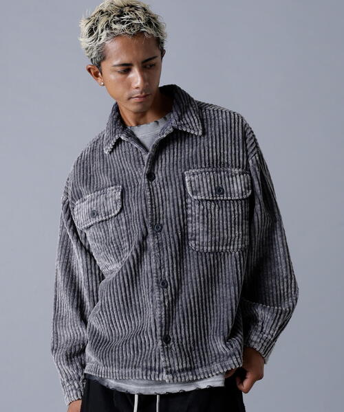 DANKE SCHON(ダンケシェーン)の「DankeSchon/ダンケシェーン/2.5W CHEMICAL CODUROY SHIRT(シャツ/ブラウス・レディース・グレー/ブラック・L/M)」の1枚目の写真