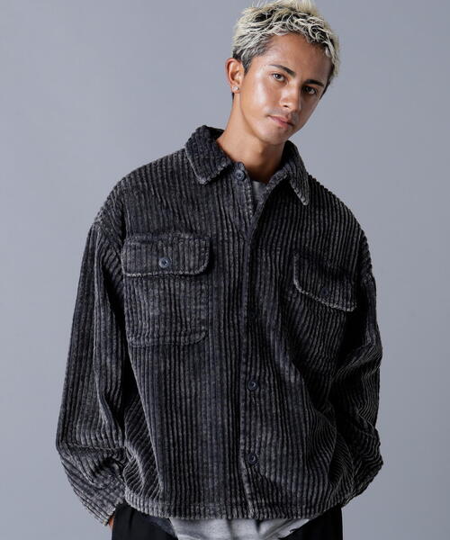 DANKE SCHON(ダンケシェーン)の「DankeSchon/ダンケシェーン/2.5W CHEMICAL CODUROY SHIRT(シャツ/ブラウス・レディース・グレー/ブラック・L/M)」の2枚目の写真