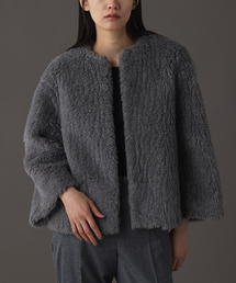 IENA ブルゾン VERMEIL par iena ブルゾン アウター ノーカラーギャザーZIP