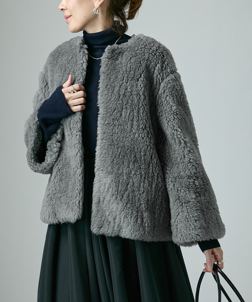セール】SAQUI サキ WOOL PILE SHORT COAT 25FW26（ブルゾン）｜saqui