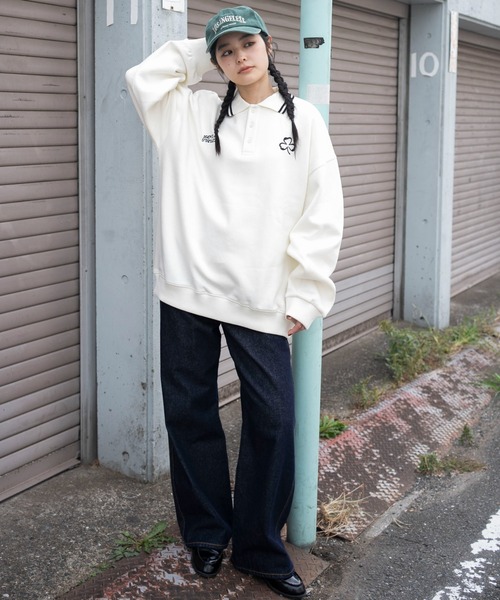 WEGO(ウィゴー)の「WEGO/モチーフロゴポロスウェット(スウェット・メンズ・ネイビー/ブラック/アイボリー・MEDIUM/LARGE)」の4枚目の写真