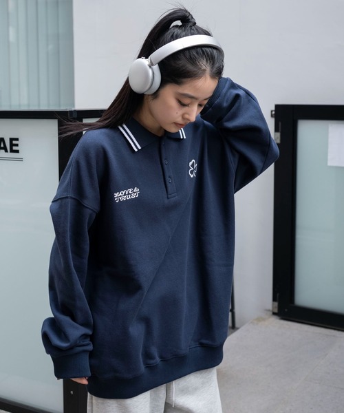 WEGO(ウィゴー)の「WEGO/モチーフロゴポロスウェット(スウェット・メンズ・ネイビー/ブラック/アイボリー・MEDIUM/LARGE)」の18枚目の写真