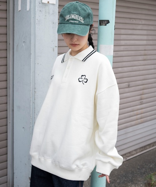 WEGO(ウィゴー)の「WEGO/モチーフロゴポロスウェット(スウェット・メンズ・ネイビー/ブラック/アイボリー・MEDIUM/LARGE)」の8枚目の写真