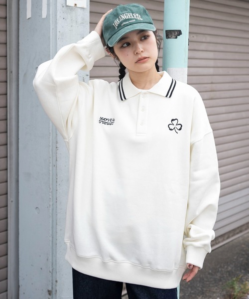 WEGO(ウィゴー)の「WEGO/モチーフロゴポロスウェット(スウェット・メンズ・ネイビー/ブラック/アイボリー・MEDIUM/LARGE)」の9枚目の写真