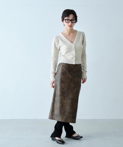 CODE A(コードエー)の「garin sleek skirt(スカート・レディース・ブラウン系・34/36/38)」の3枚目の写真