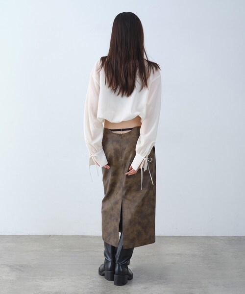 CODE A(コードエー)の「garin sleek skirt(スカート・レディース・ブラウン系・34/36/38)」の5枚目の写真