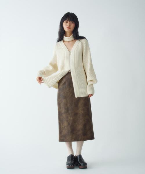 CODE A(コードエー)の「garin sleek skirt(スカート・レディース・ブラウン系・34/36/38)」の11枚目の写真