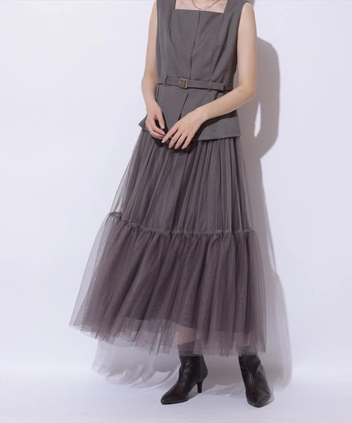 【新品未使用タグ付き】Mystrada　ラッフルドッキングワンピース Mystrada（マイストラーダ）の「ラッフルドッキングワンピース