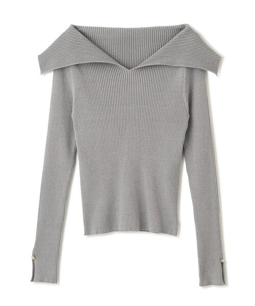 PROPORTION BODY DRESSING(プロポーションボディドレッシング)の「オープンカラーリブニット / 1215270015(ニット/セーター・レディース・ピンク/パープル/ベージュ・FREE)」の13枚目の写真