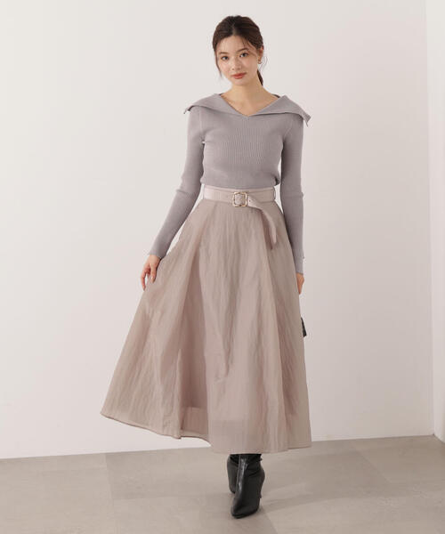 PROPORTION BODY DRESSING(プロポーションボディドレッシング)の「オープンカラーリブニット / 1215270015(ニット/セーター・レディース・ピンク/パープル/ベージュ・FREE)」の16枚目の写真