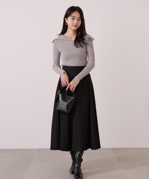 PROPORTION BODY DRESSING(プロポーションボディドレッシング)の「オープンカラーリブニット / 1215270015(ニット/セーター・レディース・ピンク/パープル/ベージュ・FREE)」の21枚目の写真