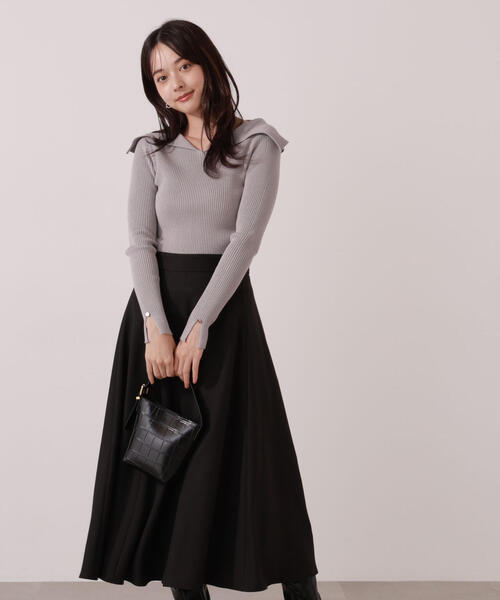 PROPORTION BODY DRESSING(プロポーションボディドレッシング)の「オープンカラーリブニット / 1215270015(ニット/セーター・レディース・ピンク/パープル/ベージュ・FREE)」の22枚目の写真