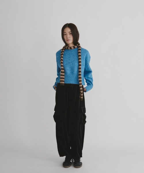 duei(デュイ)の「ベーシッククロップドニット / ウール混(ニット/セーター・レディース・ブルー/グレー/レッド・FREE)」の9枚目の写真