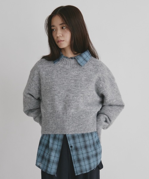 duei(デュイ)の「ベーシッククロップドニット / ウール混(ニット/セーター・レディース・ブルー/グレー/レッド・FREE)」の12枚目の写真