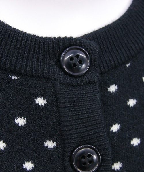 clear（クリア）の「ドット柄ジャガードニットカーディガン［大人 カジュアル 着回し力抜群］（カーディガン/ボレロ・レディース・レッド/ブラック/グレー・F）」の8枚目の写真