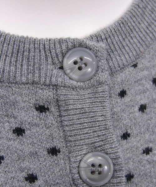 clear（クリア）の「ドット柄ジャガードニットカーディガン［大人 カジュアル 着回し力抜群］（カーディガン/ボレロ・レディース・レッド/ブラック/グレー・F）」の9枚目の写真