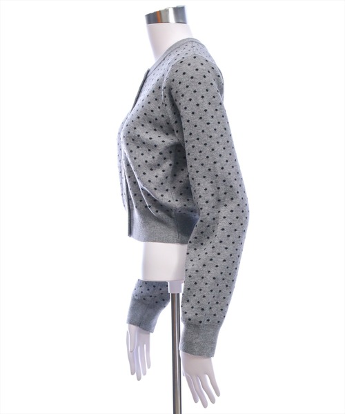 clear（クリア）の「ドット柄ジャガードニットカーディガン［大人 カジュアル 着回し力抜群］（カーディガン/ボレロ・レディース・レッド/ブラック/グレー・F）」の11枚目の写真