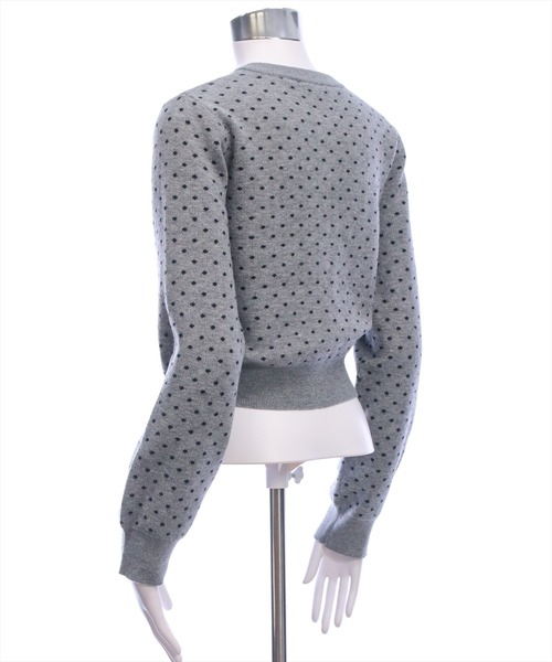 clear（クリア）の「ドット柄ジャガードニットカーディガン［大人 カジュアル 着回し力抜群］（カーディガン/ボレロ・レディース・レッド/ブラック/グレー・F）」の12枚目の写真