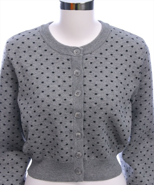 clear（クリア）の「ドット柄ジャガードニットカーディガン［大人 カジュアル 着回し力抜群］（カーディガン/ボレロ・レディース・レッド/ブラック/グレー・F）」の14枚目の写真