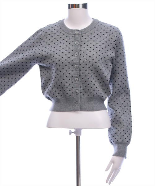 clear（クリア）の「ドット柄ジャガードニットカーディガン［大人 カジュアル 着回し力抜群］（カーディガン/ボレロ・レディース・レッド/ブラック/グレー・F）」の16枚目の写真