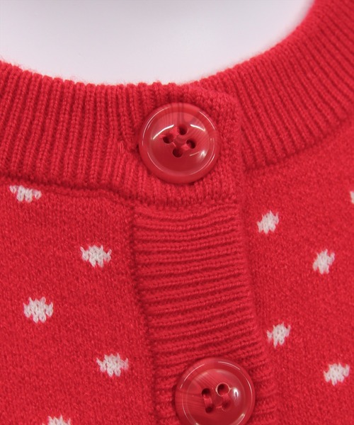 clear（クリア）の「ドット柄ジャガードニットカーディガン［大人 カジュアル 着回し力抜群］（カーディガン/ボレロ・レディース・レッド/ブラック/グレー・F）」の7枚目の写真