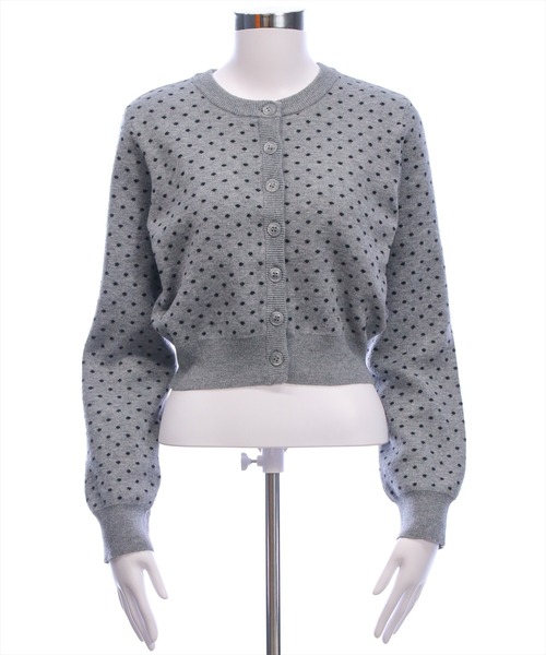 clear（クリア）の「ドット柄ジャガードニットカーディガン［大人 カジュアル 着回し力抜群］（カーディガン/ボレロ・レディース・レッド/ブラック/グレー・F）」の19枚目の写真