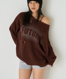 WHO'S WHO gallery | ダメージスプレーロゴニット(ニット/セーター)