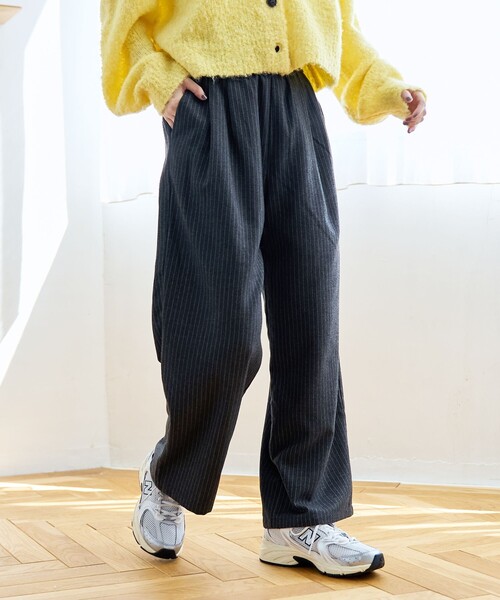 TRストライプタックワイドパンツ（スラックス）｜coen（コーエン）の