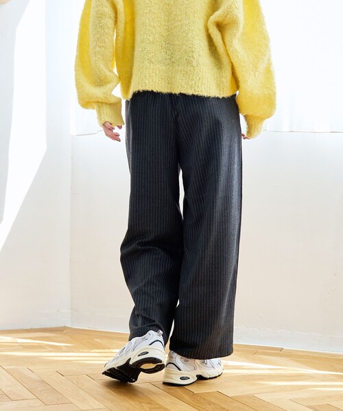 セール】TRストライプタックワイドパンツ（スラックス）｜coen