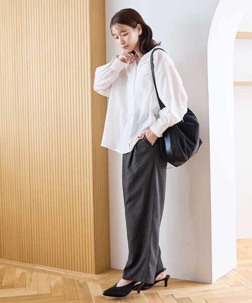 セール】TRストライプタックワイドパンツ（スラックス）｜coen