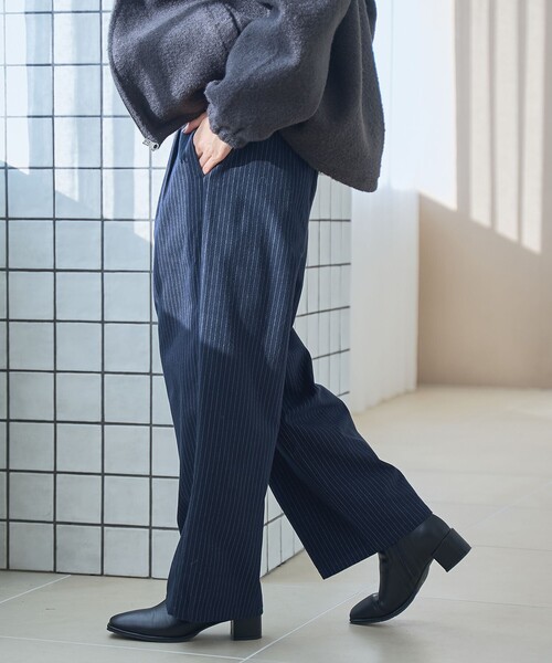 その他 DDD セール】TRストライプタックワイドパンツ（スラックス）｜coen