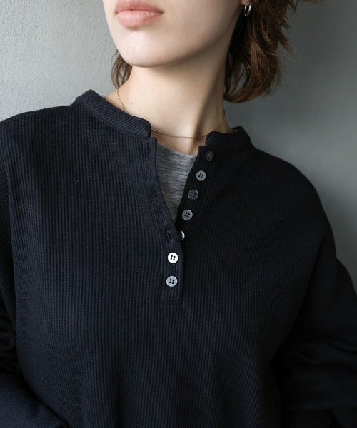 サーマルデザインカットソー♡ブラック UNIVERSAL OVERALL（ユニバーサルオーバーオール） tシャツ