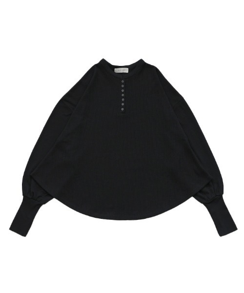 select MOCA(セレクトモカ)の「サーマルヘンリーネックビッグロンT(Tシャツ/カットソー・レディース・アイボリー/ブラック/グレー・FREE)」の9枚目の写真
