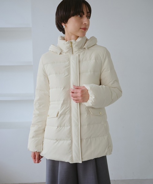 セール】【GREEN DOWN/グリーンダウン】ファー付きダウンミドル丈