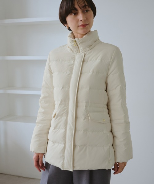 ROPE' PICNIC（ロペピクニック）の「【GREEN DOWN/グリーンダウン】ファー付きダウンミドル丈コート/リンクコーデ（ダウンジャケット/コート・レディース・オフホワイト/ブラック/ネイビー・M/S）」の9枚目の写真