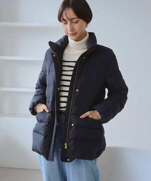 ROPE' PICNIC（ロペピクニック）の「【GREEN DOWN/グリーンダウン】ファー付きダウンミドル丈コート/リンクコーデ（ダウンジャケット/コート・レディース・オフホワイト/ブラック/ネイビー・M/S）」の20枚目の写真