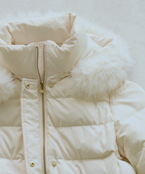 セール】【GREEN DOWN/グリーンダウン】ファー付きダウンミドル丈