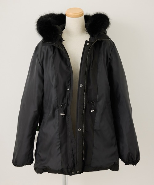 セール】【GREEN DOWN/グリーンダウン】ファー付きダウンミドル丈