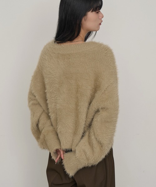 NOGLE(ノグル)の「【NOGLE/ノグル】2wayオフショルシャギーVネックニット(ニット/セーター・レディース・グレイッシュベージュ/アイボリー/ピンク/チャコール・FREE)」の10枚目の写真