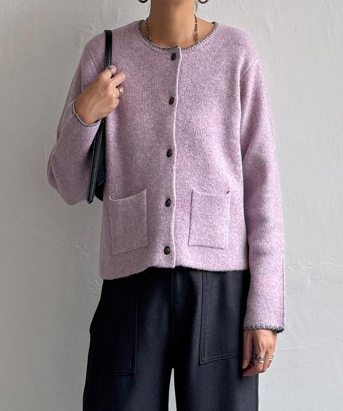 LBC(エルビーシー)の「配色ポケットショートカーディガン(カーディガン/ボレロ・レディース・ホワイト/グレー/ピンク/ブルー・M/L)」の12枚目の写真