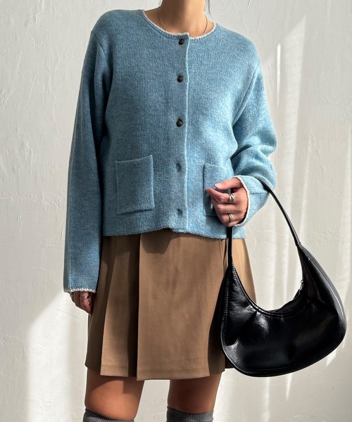 LBC(エルビーシー)の「配色ポケットショートカーディガン(カーディガン/ボレロ・レディース・ホワイト/グレー/ピンク/ブルー・M/L)」の13枚目の写真