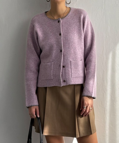 LBC(エルビーシー)の「配色ポケットショートカーディガン(カーディガン/ボレロ・レディース・ホワイト/グレー/ピンク/ブルー・M/L)」の14枚目の写真