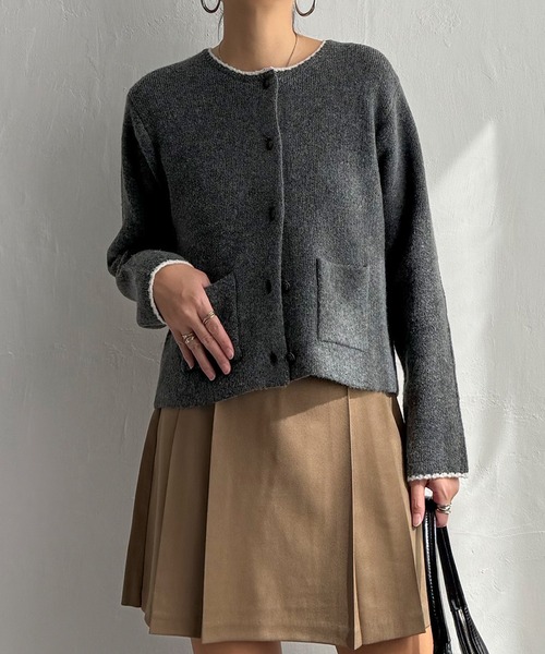 LBC(エルビーシー)の「配色ポケットショートカーディガン(カーディガン/ボレロ・レディース・ホワイト/グレー/ピンク/ブルー・M/L)」の15枚目の写真