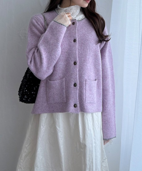 LBC(エルビーシー)の「配色ポケットショートカーディガン(カーディガン/ボレロ・レディース・ホワイト/グレー/ピンク/ブルー・M/L)」の22枚目の写真