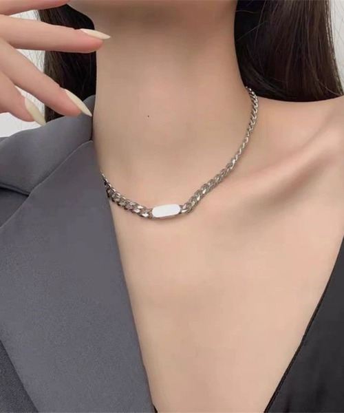 セール】/Bz/シンプルモチーフシルバーネックレス/チェーンネックレス