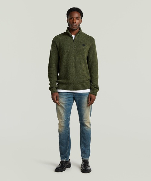 G-STAR(ジースター)の「Boucle Skipper Knit/ブークレスキッパーハーフジップニットセーター(ニット/セーター・メンズ・グリーン系その他/ダークブラック・X-LARGE/SMALL/MEDIUM/LARGE/X-SMALL)」の4枚目の写真